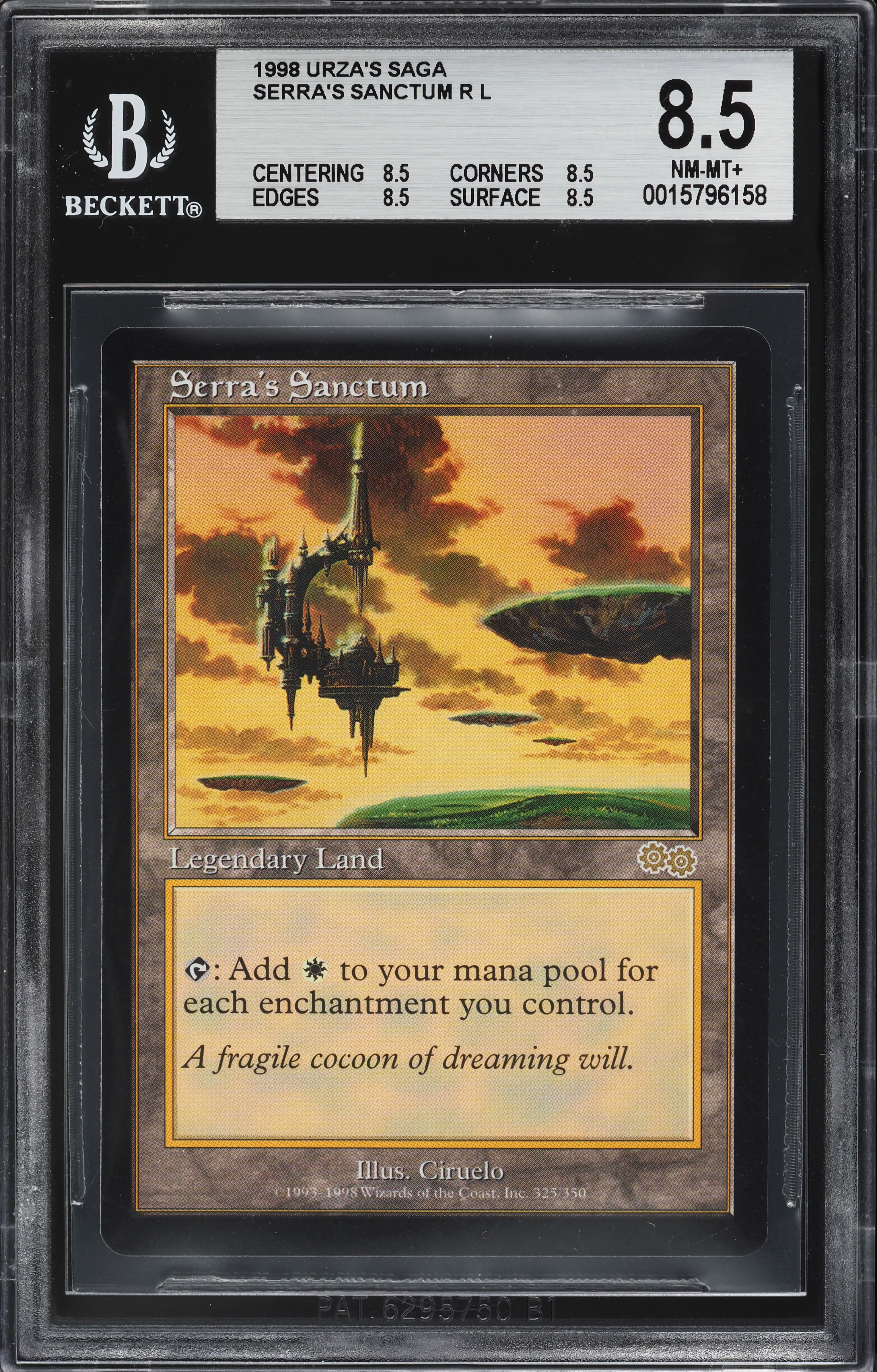 1998 Magic The Gathering MTG Urza's Saga Serra's Sanctum R L #325 BGS 8.5 NM-MT+