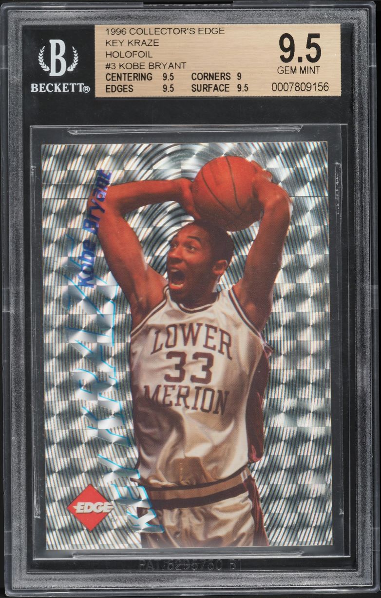 1996 Collector's Edge Key Kraze Holofoil Kobe Bryant ROOKIE /2000 #3 BGS 9.5 GEM