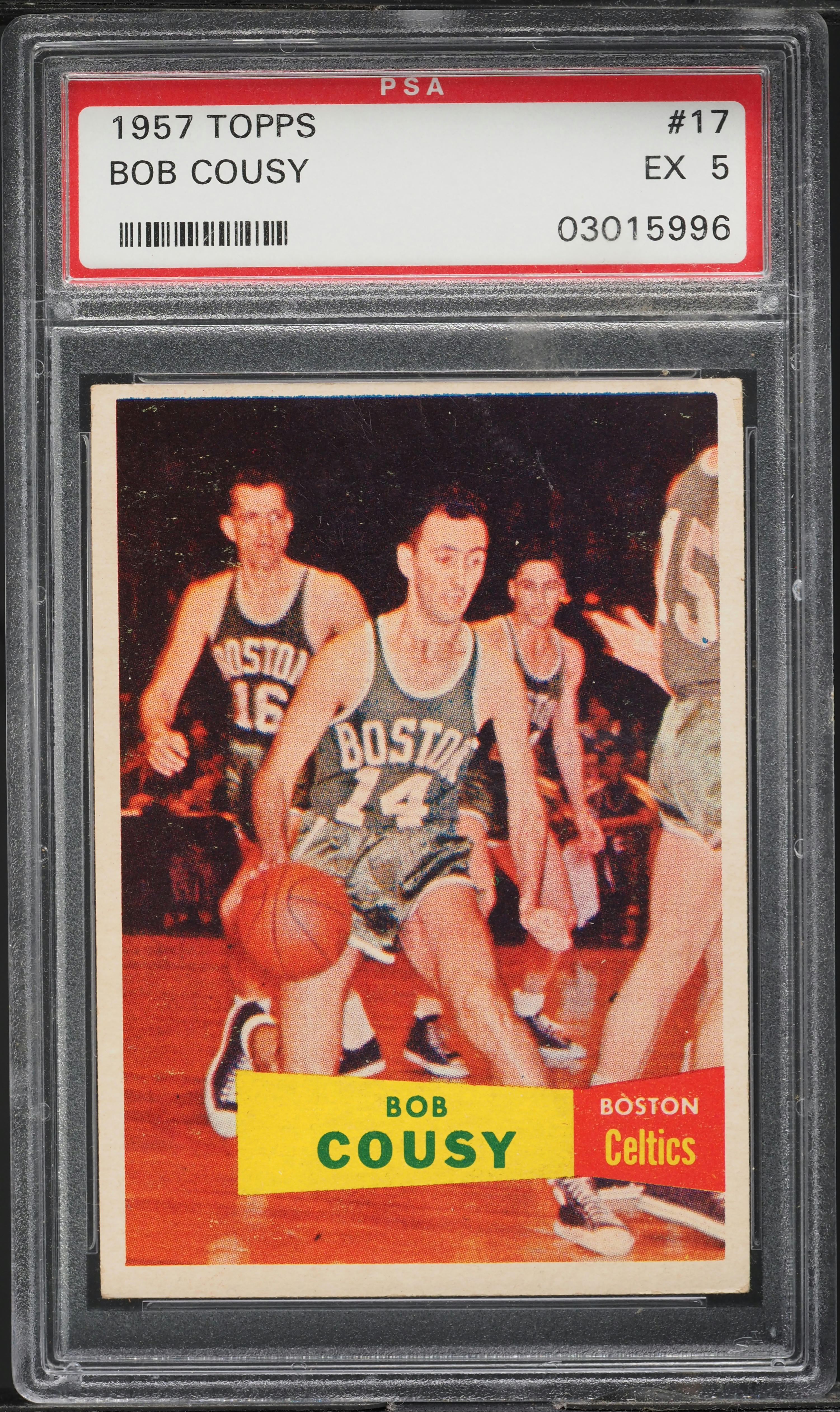 1957 Topps Basketball Bob Cousy ROOKIE #17 PSA 5 EX