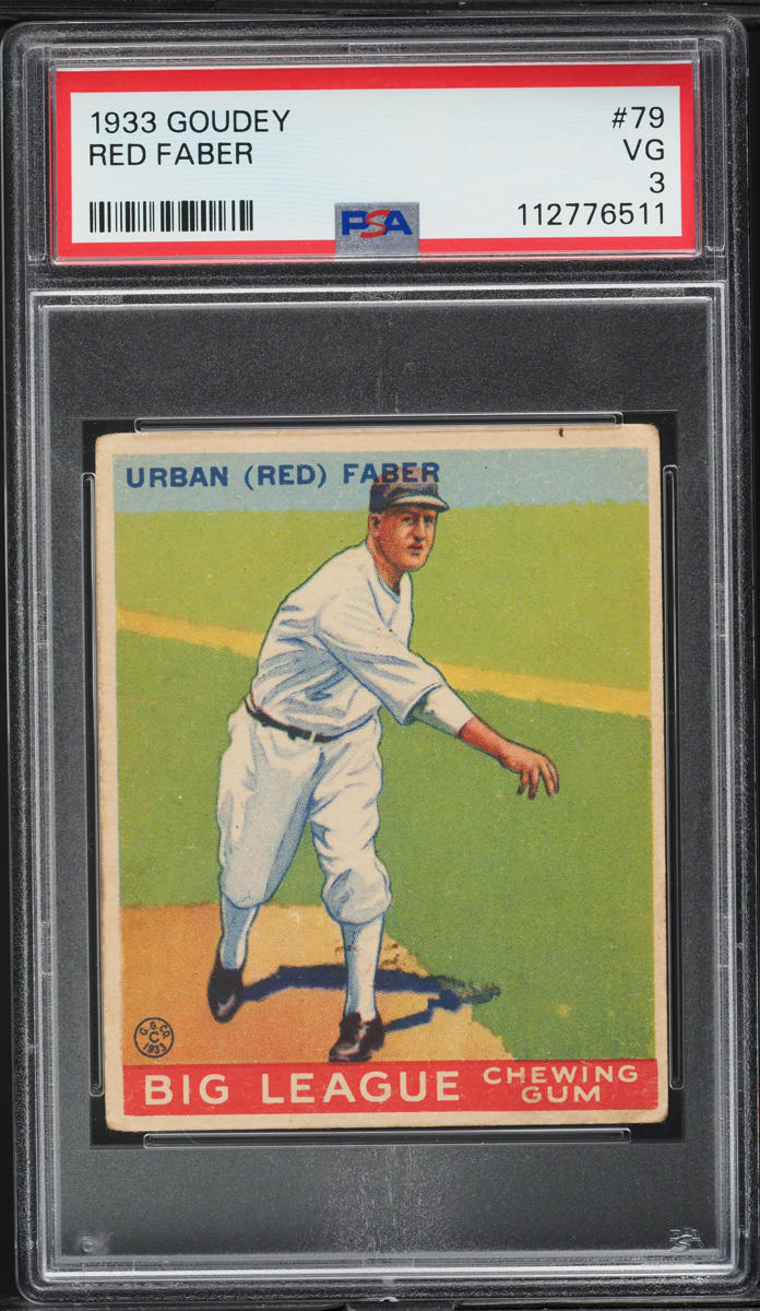 1933 Goudey Red Faber #79 PSA 3 VG
