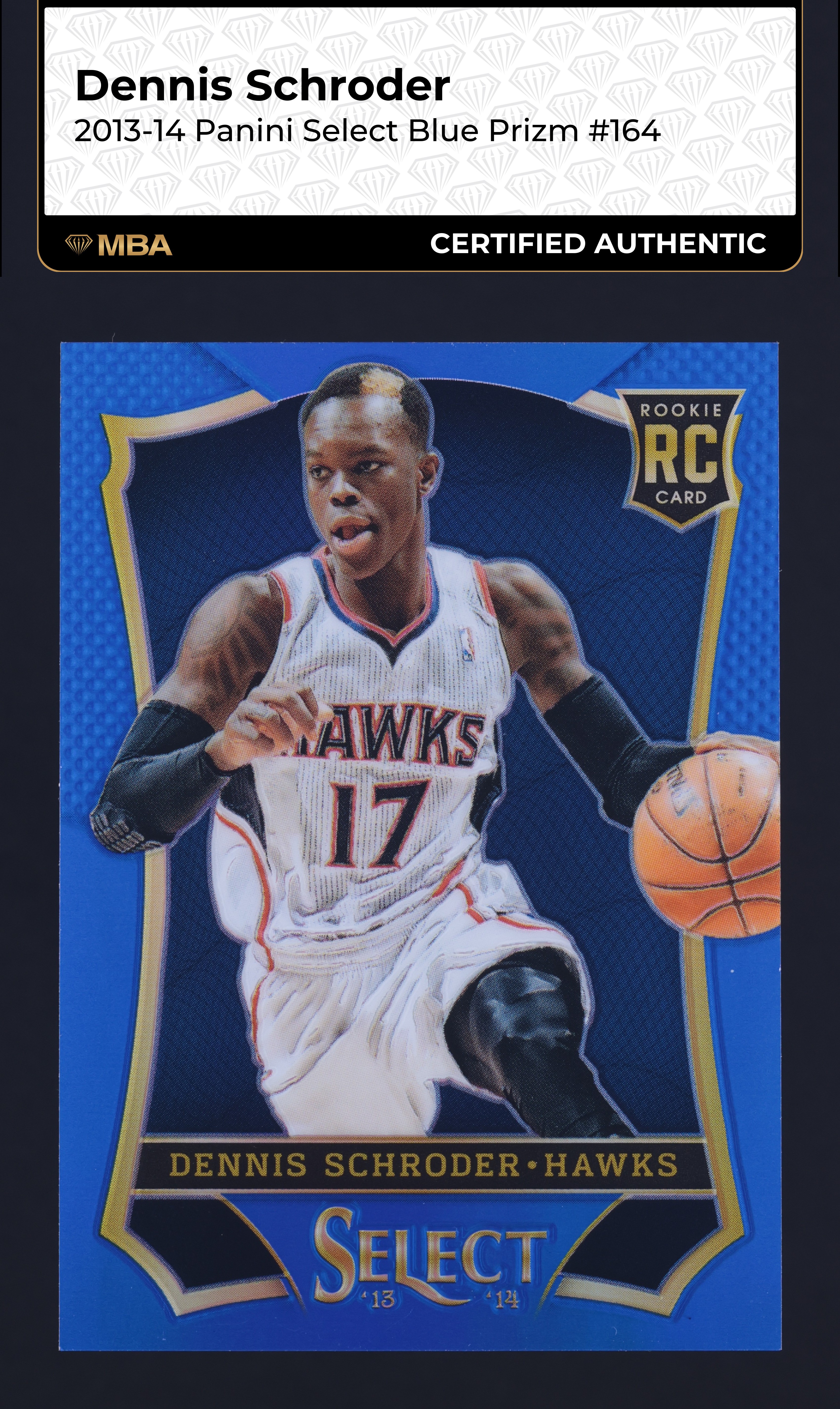 2013 Select Blue Prizm Dennis Schroder ROOKIE /49 #164 MBA AUTH
