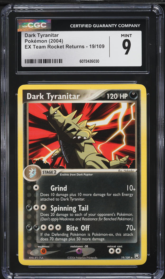 2004 Pokemon EX Team Rocket Returns Dark Tyranitar #19 CGC 9 MINT