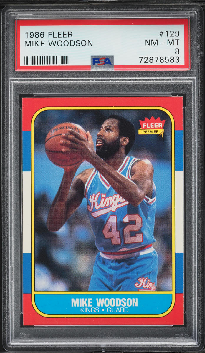 1986 Fleer Basketball Mike Woodson #129 PSA 8 NM-MT