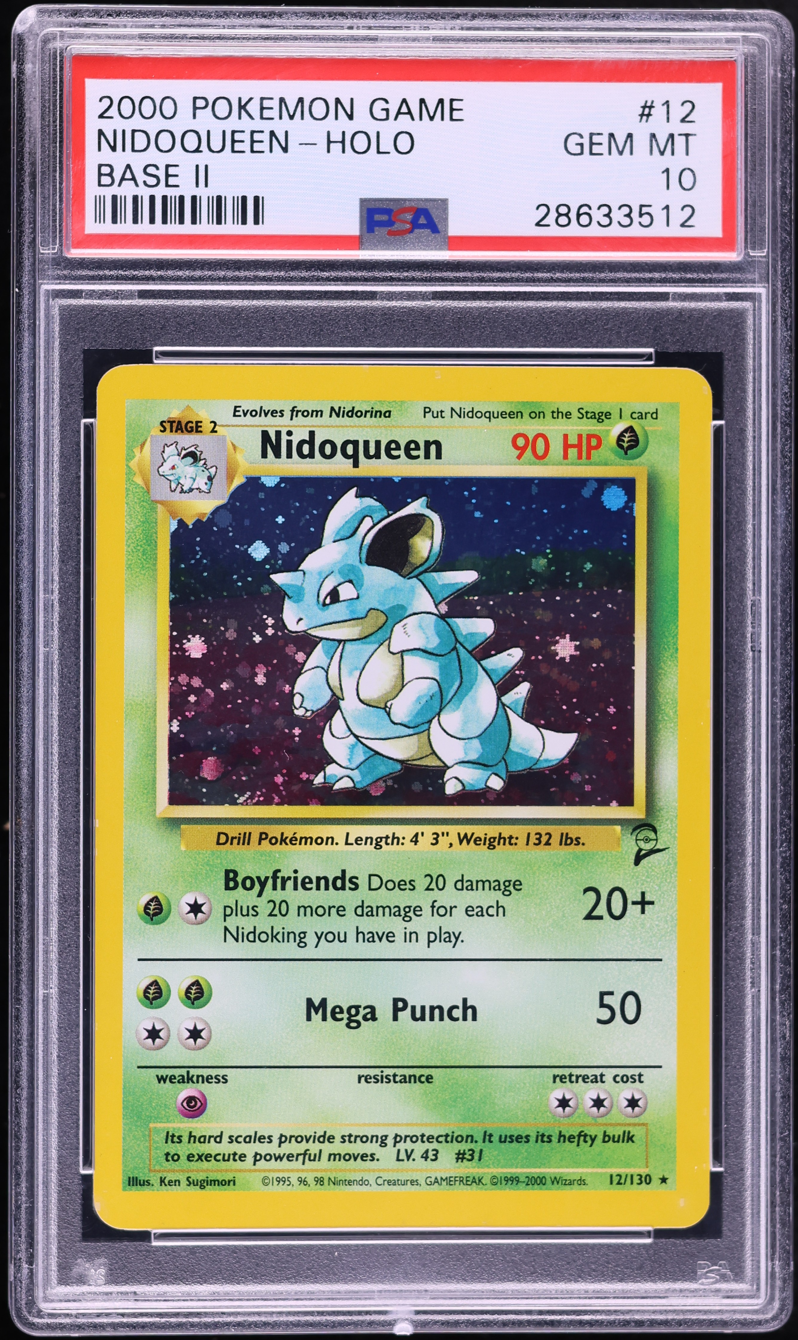 2000 Pokemon Base Set 2 Holo Nidoqueen #12 PSA 10 GEM MINT