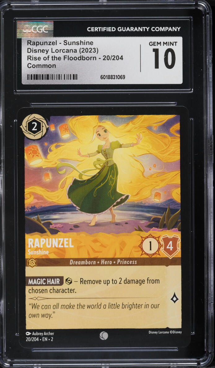 2023 Disney Lorcana Rise Of The Floodborn Rapunzel Sunshine #20 CGC 10 GEM MINT