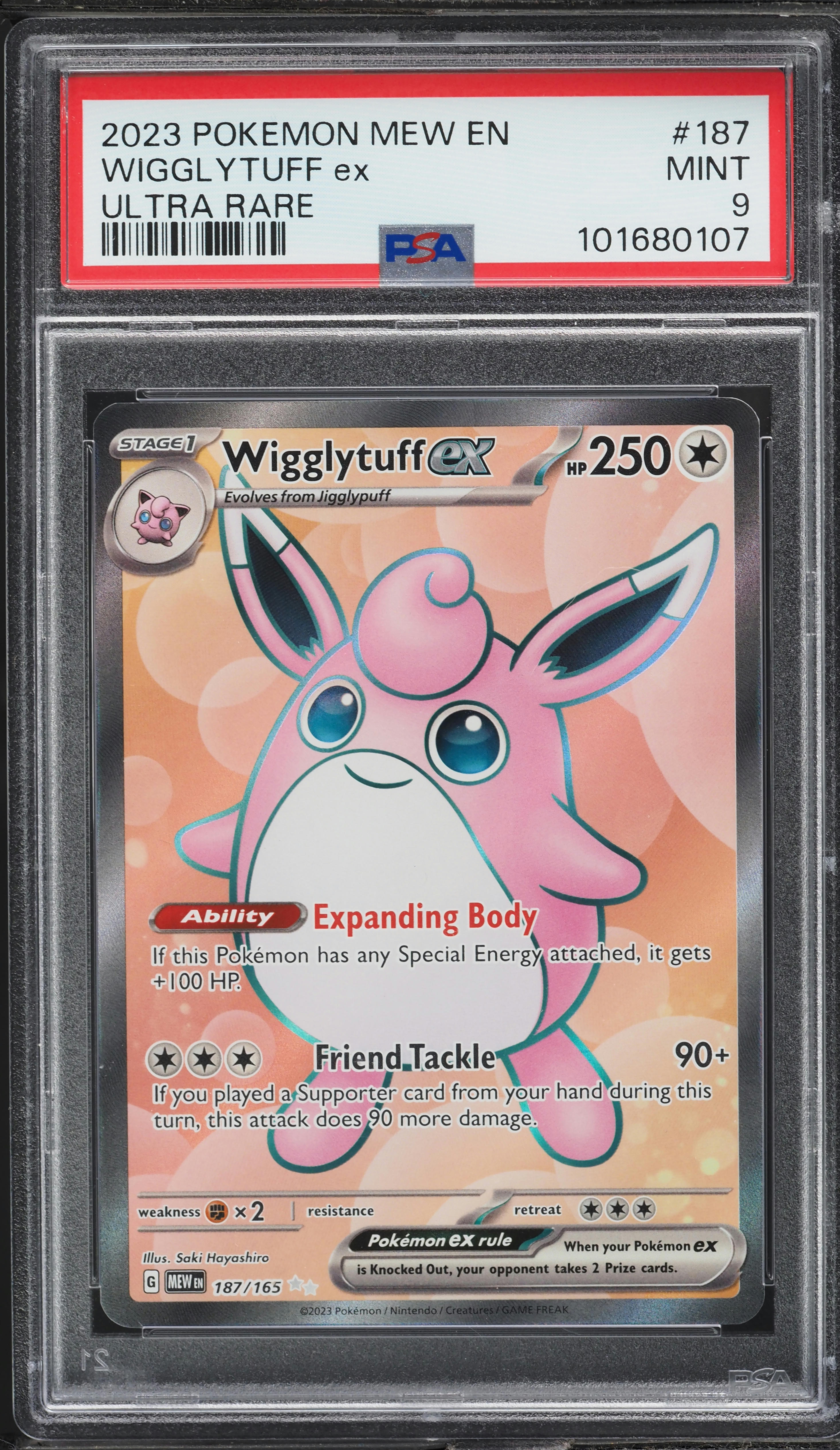 2023 Pokemon Scarlet & Violet 151 Full Art Wigglytuff ex #187 PSA 9 MINT