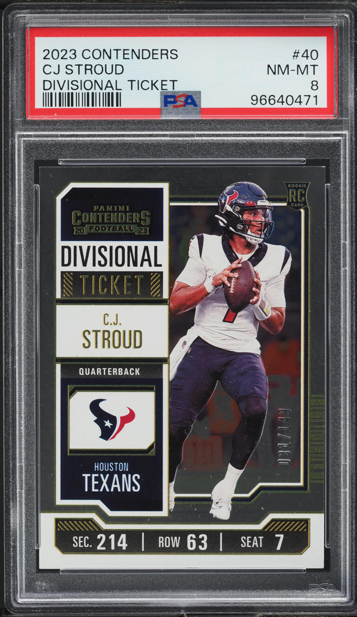 2023 Panini Contenders Divisional Ticket CJ Stroud ROOKIE /149 #40 PSA 8 NM-MT