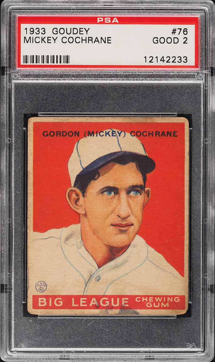 1933 Goudey Mickey Cochrane #76 PSA 2 GD