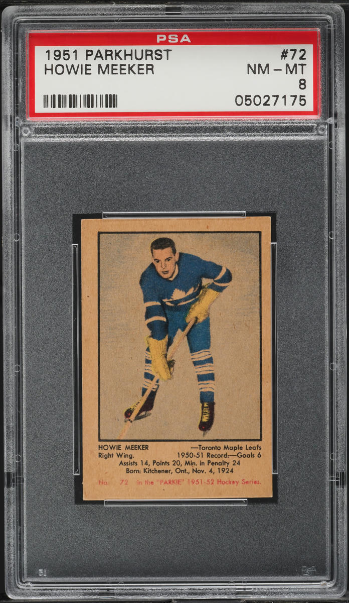 1951 Parkhurst Howie Meeker ROOKIE #72 PSA 8 NM-MT