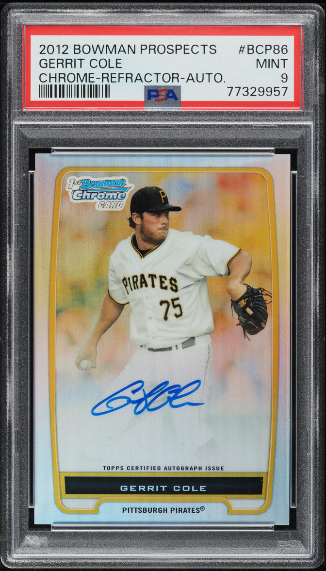 2012 Bowman Chrome Refractor Gerrit Cole ROOKIE AUTO /500 #BCP86 PSA 9 MINT