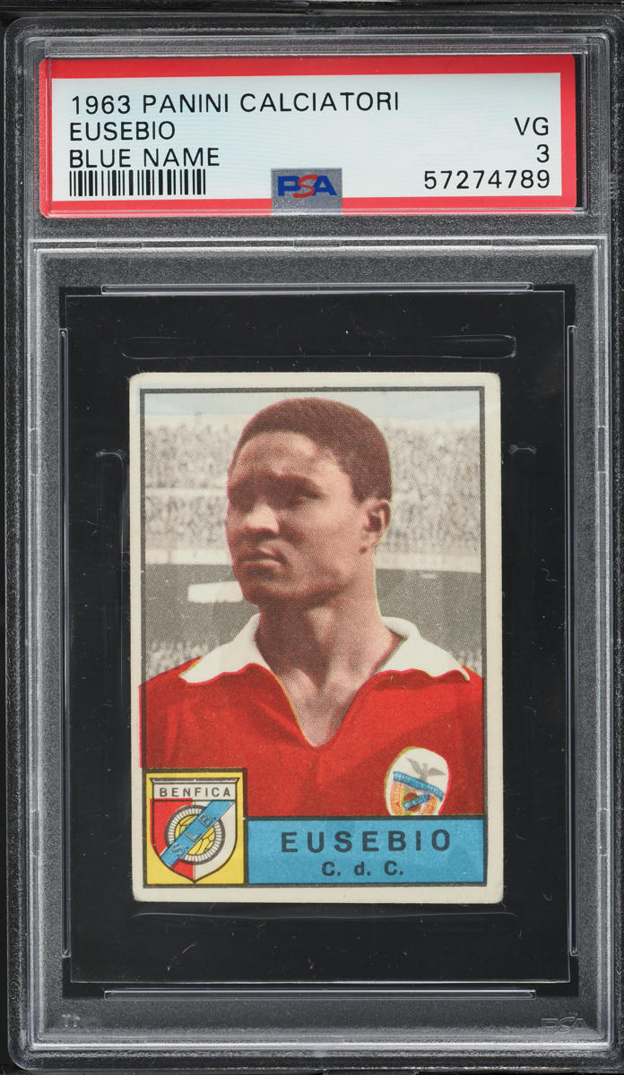 1963 Panini Calciatori Eusebio ROOKIE, BLUE NAME PSA 3 VG