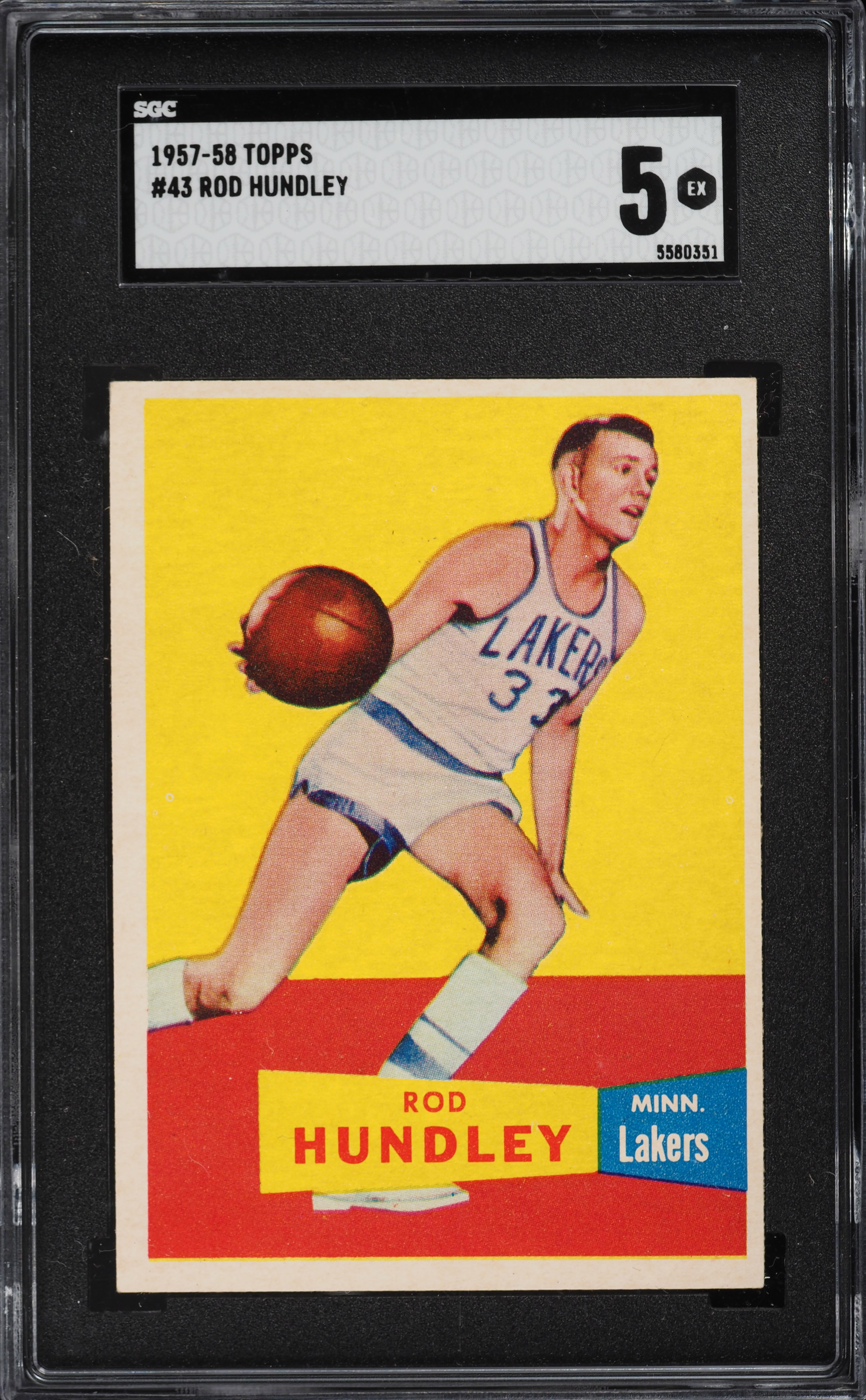 1957 Topps Basketball Rod Hundley #43 SGC 5 EX