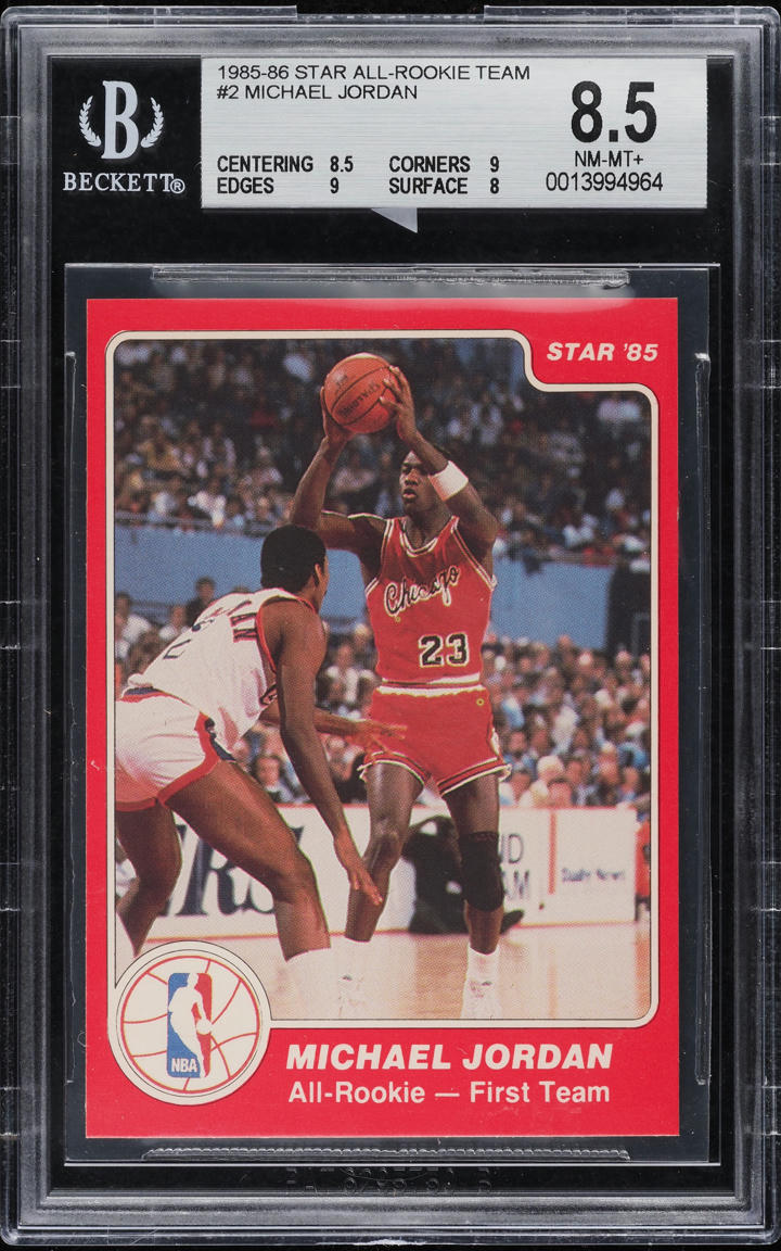 1985-86 Star All-Rookie Team Michael Jordan ROOKIE #2 BGS 8.5 NM-MT+ (PWCC-A)