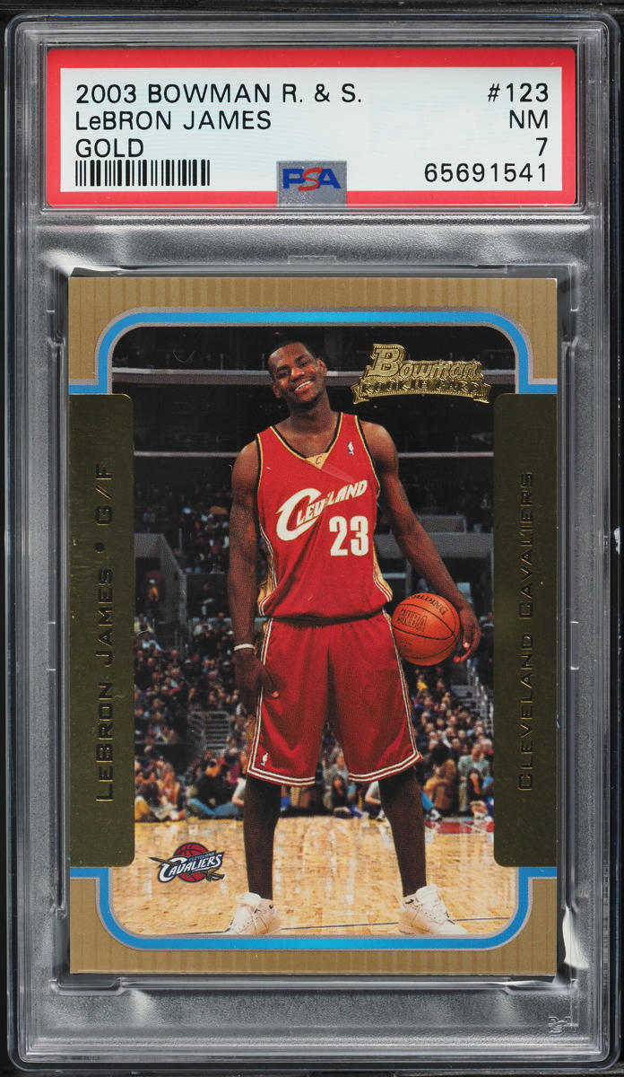 2003 Bowman Rookies & Stars Gold LeBron James ROOKIE #123 PSA 7 NRMT
