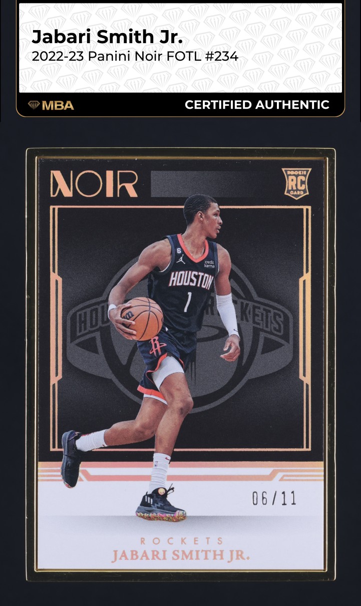 2022 Panini Noir FOTL Jabari Smith Jr. ROOKIE /11 #234 MBA AUTH