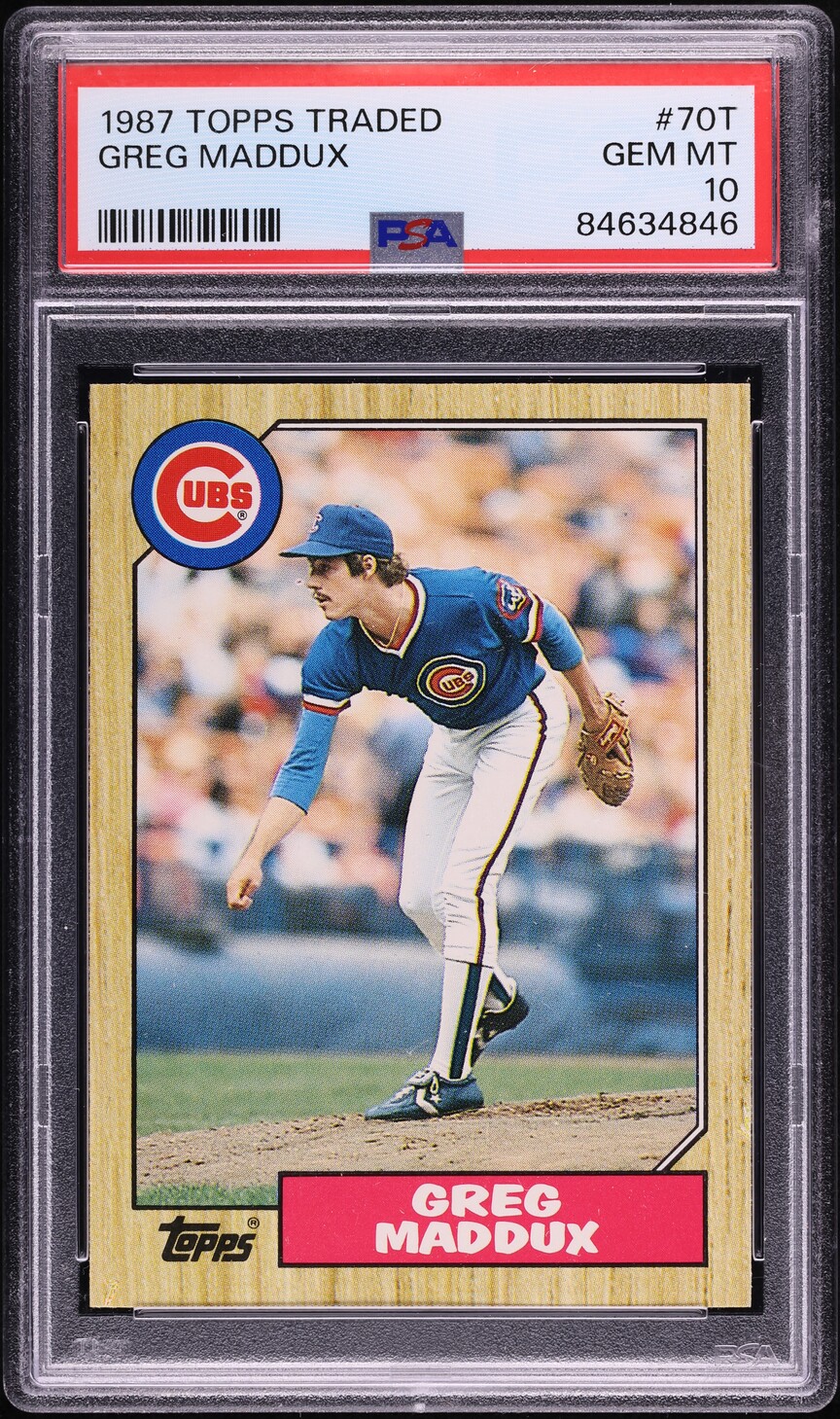 1987 Topps Traded Greg Maddux ROOKIE #70T PSA 10 GEM MINT