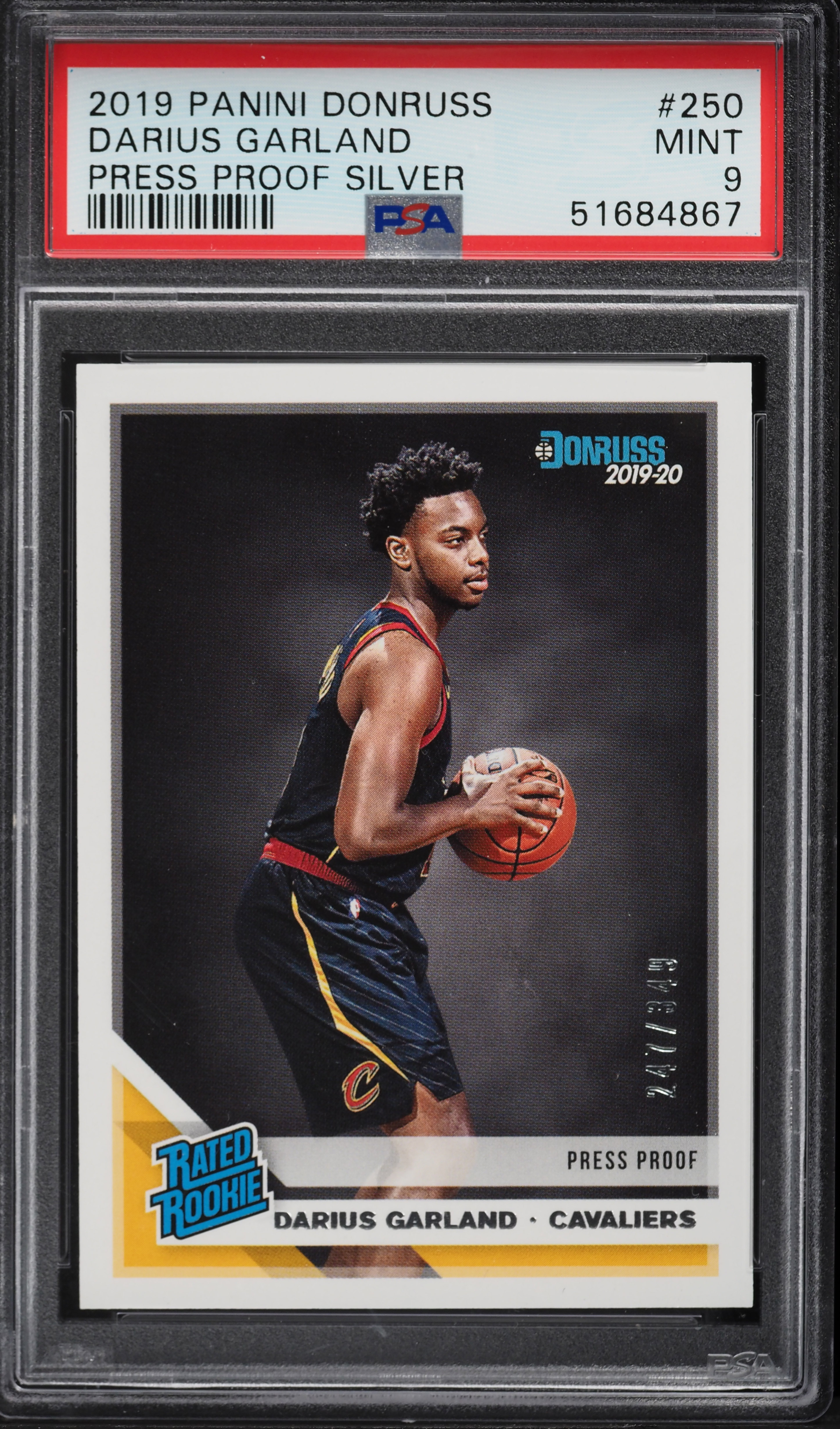 2019 Donruss Press Proof Silver Darius Garland ROOKIE /349 #250 PSA 9 MINT