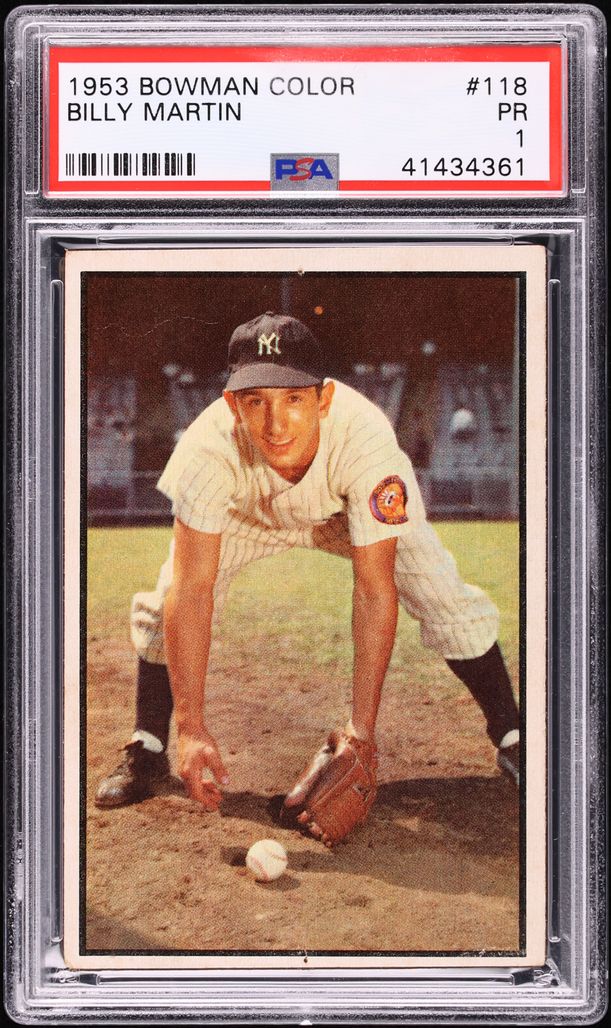1953 Bowman Color Billy Martin #118 PSA 1 PR