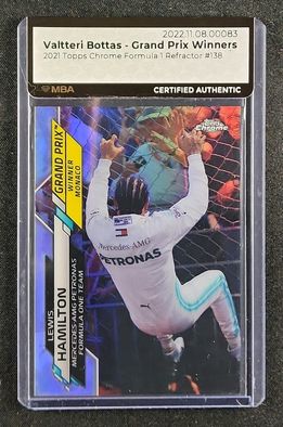 2021 Topps Chrome Formula 1 F1 Refractor Lewis Hamilton #138 MBA AUTH