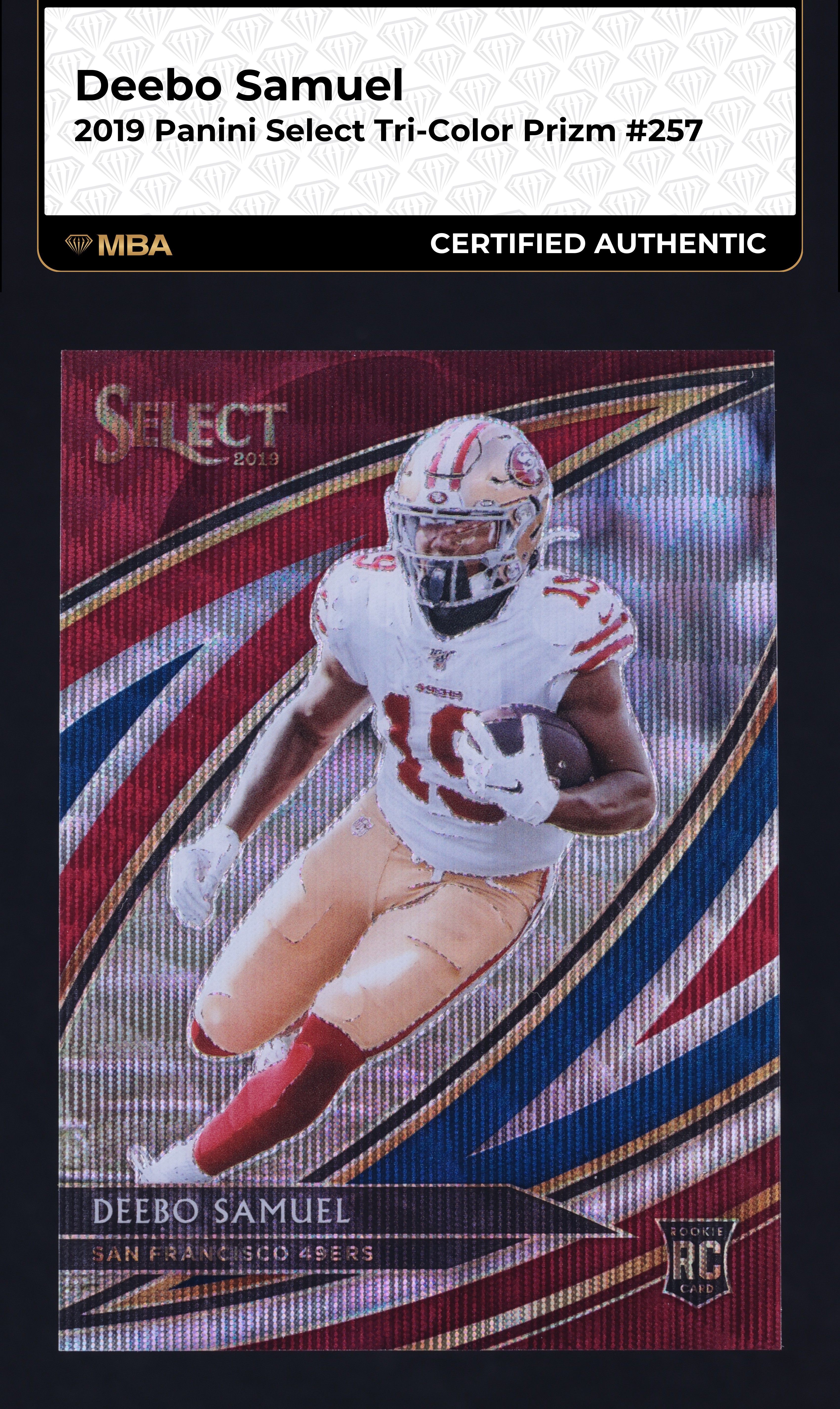 2019 Select Field Level Tri-Color Prizm Deebo Samuel ROOKIE /99 #257 MBA AUTH