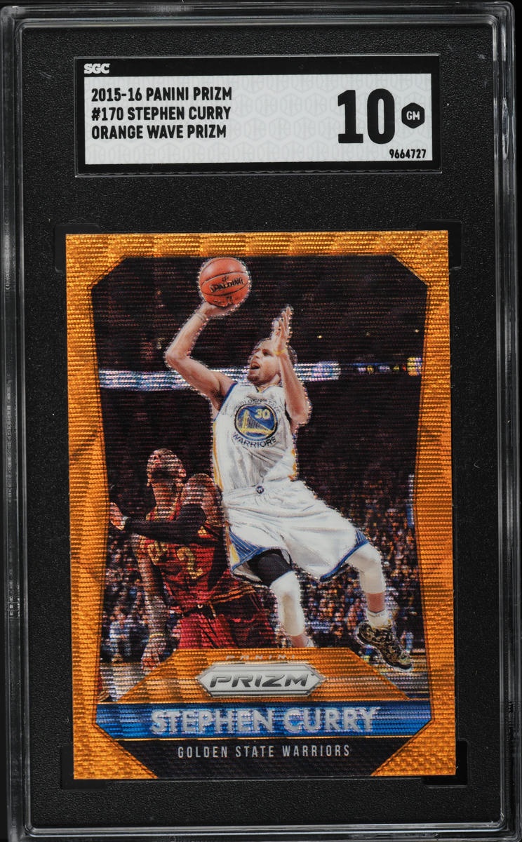 2015 Panini Prizm Orange Wave Stephen Curry #170 SGC 10 GEM MINT