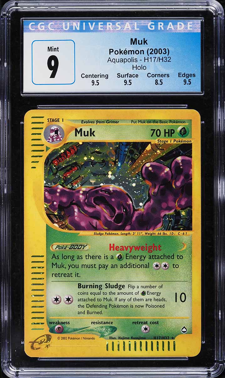 2003 Pokemon Aquapolis Holo Muk #H17 CGC 9 MINT