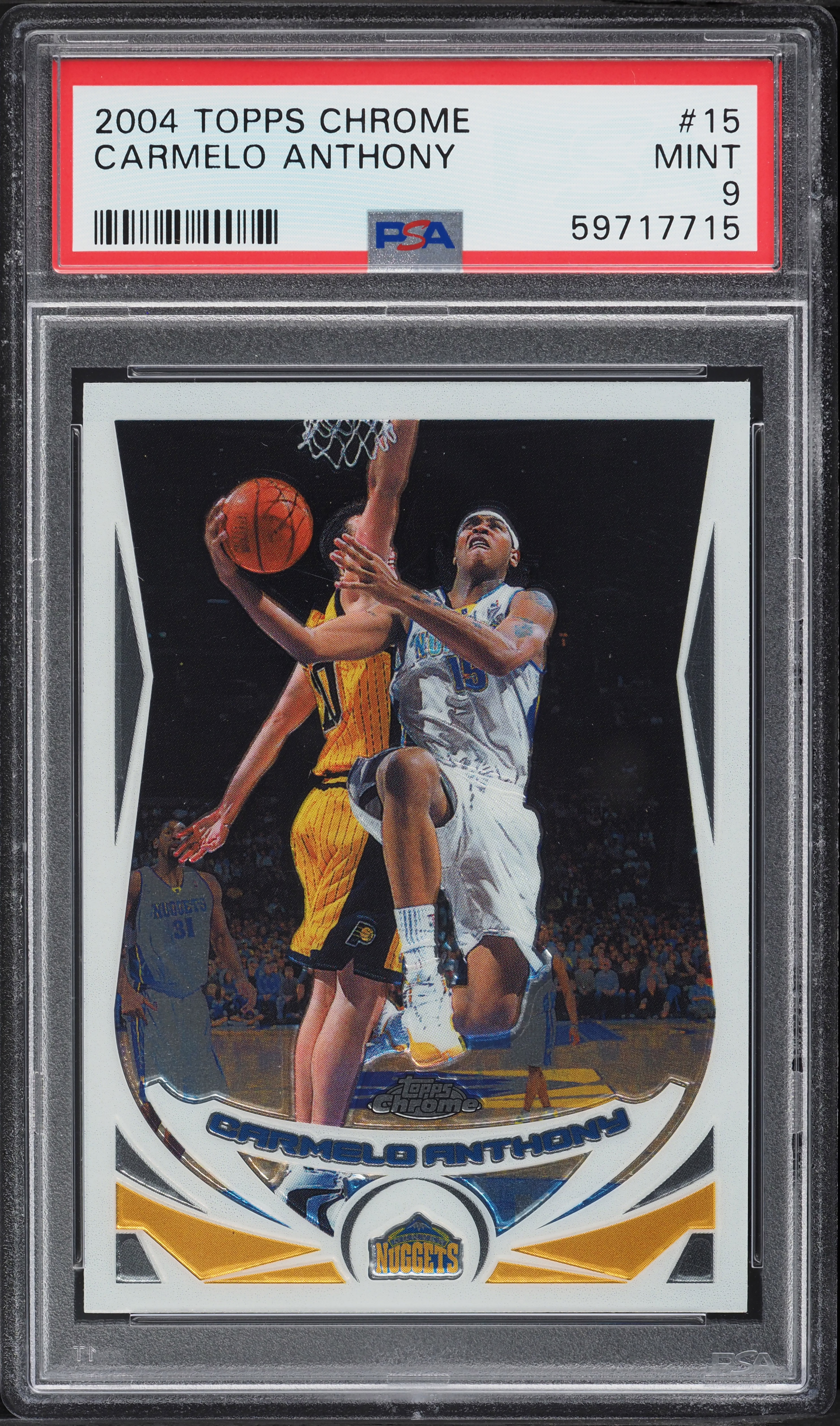 2004 Topps Chrome Carmelo Anthony #15 PSA 9 MINT