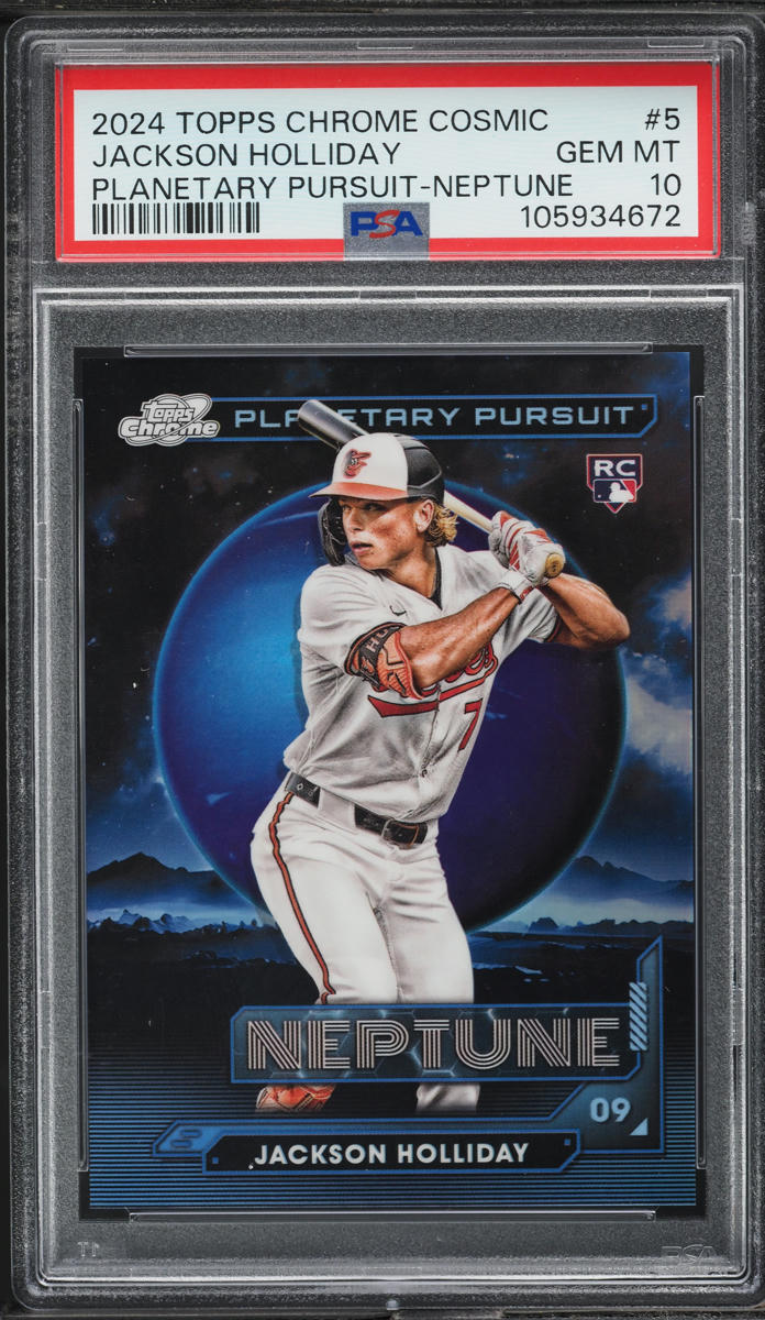 2024 Topps Chrome Cosmic Planetary Pursuit Neptune Jackson Holliday RC #5 PSA 10