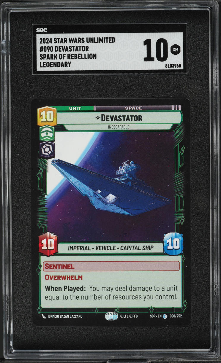2024 Star Wars Unlimited Spark Of Rebellion Devastator #90 SGC 10 GEM MINT