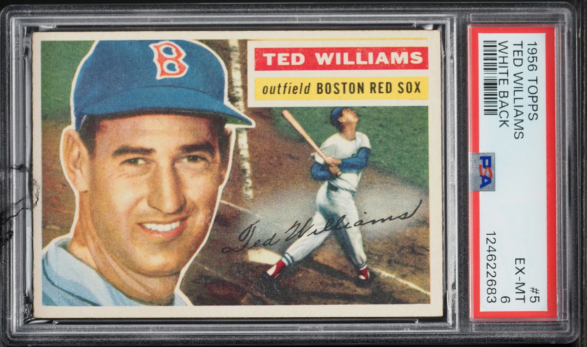 1956 Topps Ted Williams WHITE BACK #5 PSA 6 EXMT