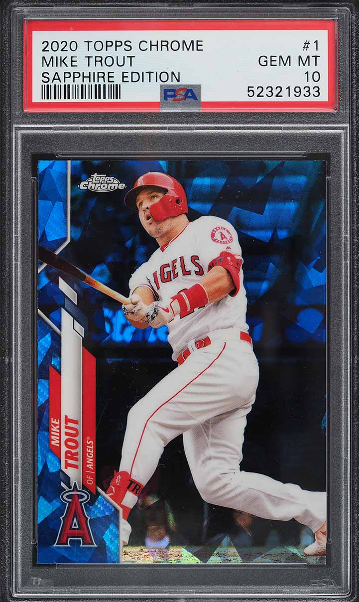 2020 Topps Chrome Sapphire Edition Mike Trout #1 PSA 10 GEM MINT