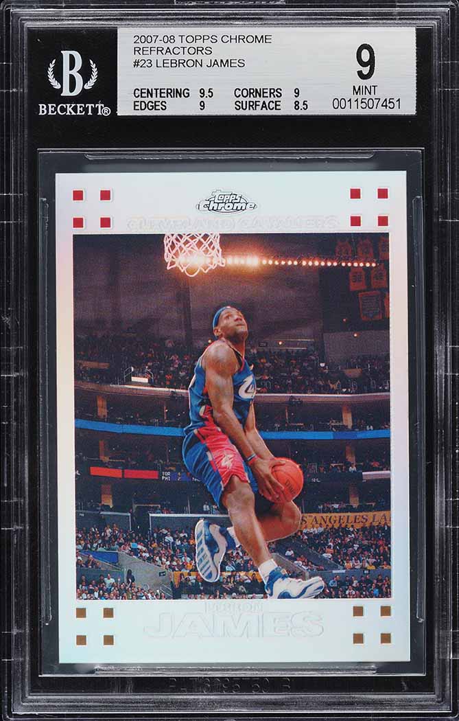 2007 Topps Chrome Refractor LeBron James /999 #23 BGS 9 MINT