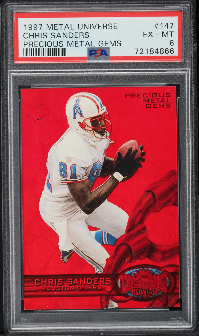 1997 Metal Universe Precious Metal Gems PMG Red Chris Sanders /150 #147 PSA 6
