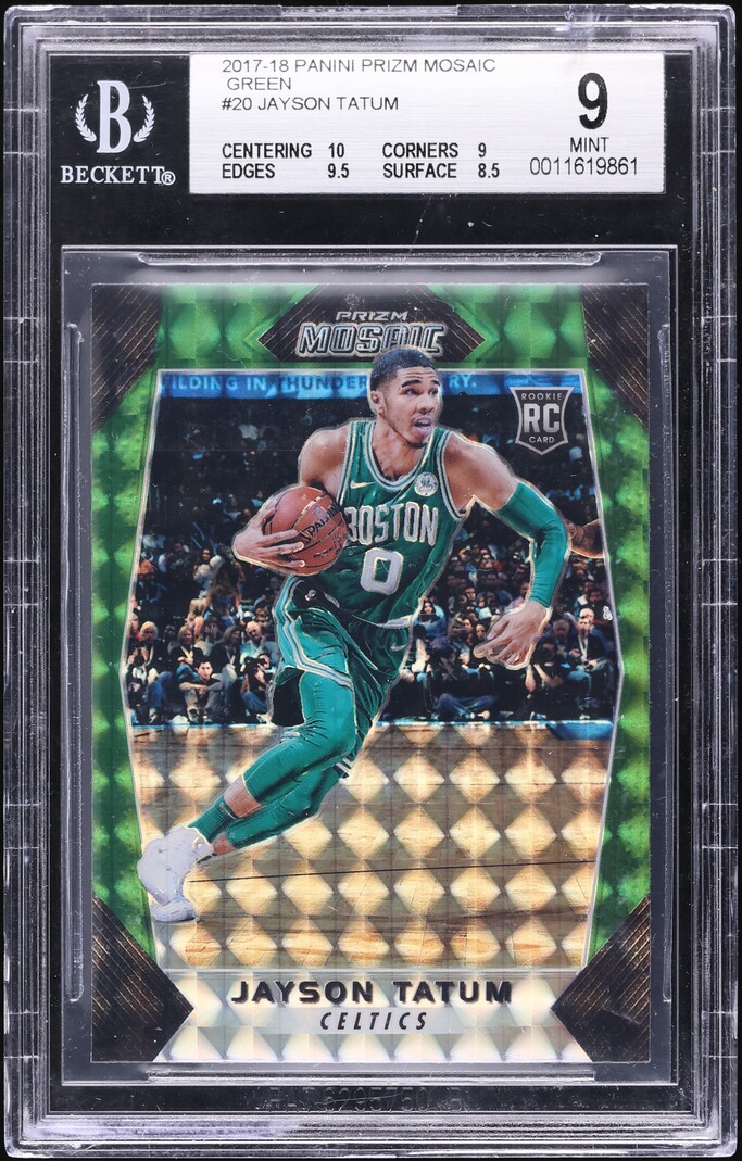 2017 Panini Prizm Mosaic Green Jayson Tatum ROOKIE #20 BGS 9 MINT