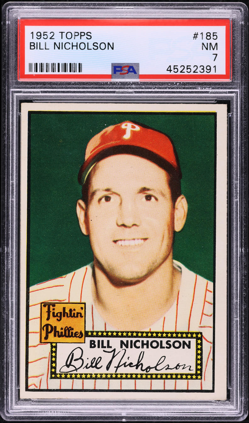 1952 Topps Bill Nicholson #185 PSA 7 NRMT