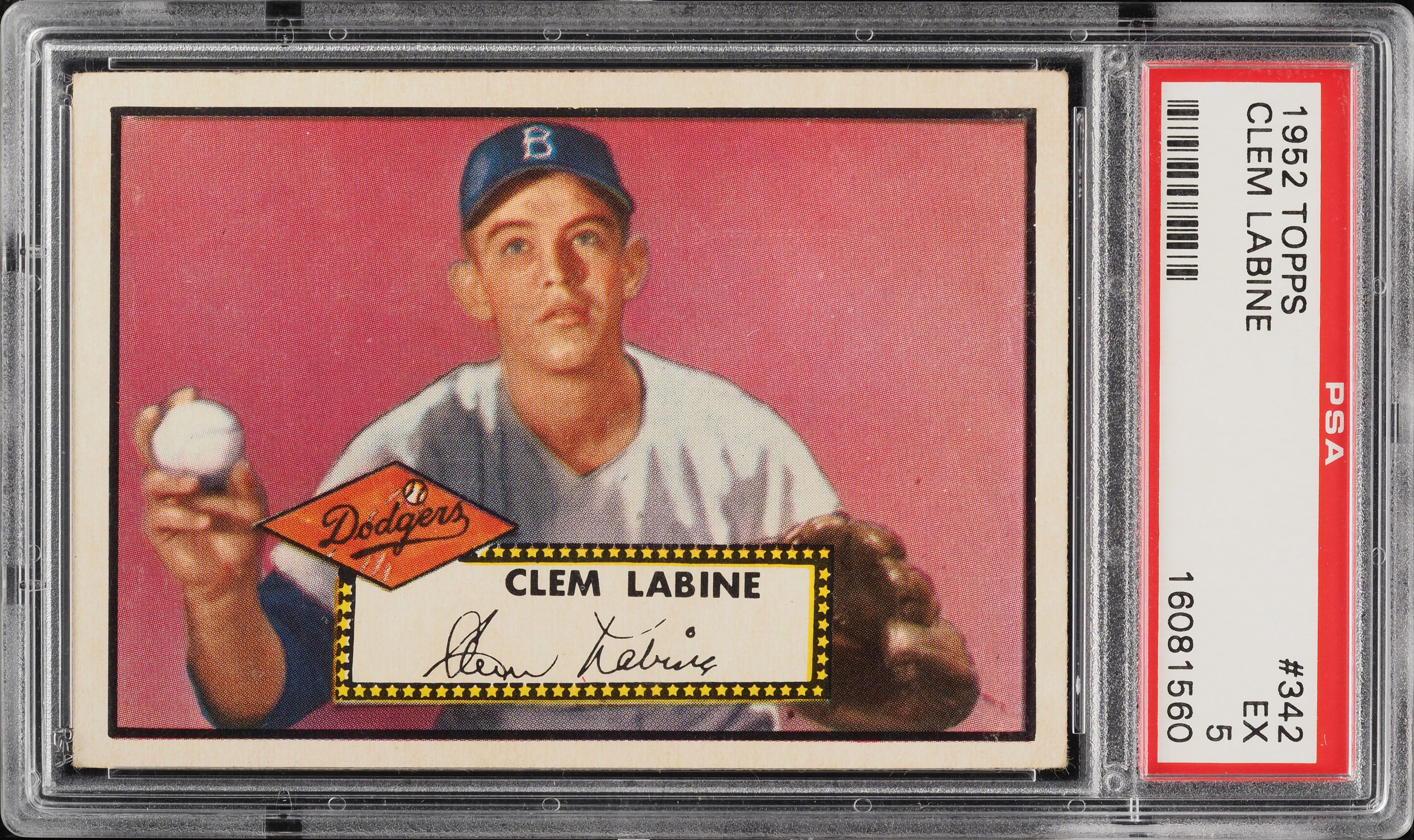 1952 Topps Clem Labine ROOKIE #342 PSA 5 EX (PWCC-A)