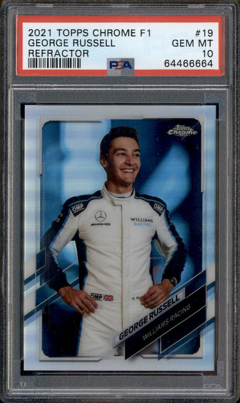 2021 Topps Chrome F1 Refractor #19 George Russell PSA 10