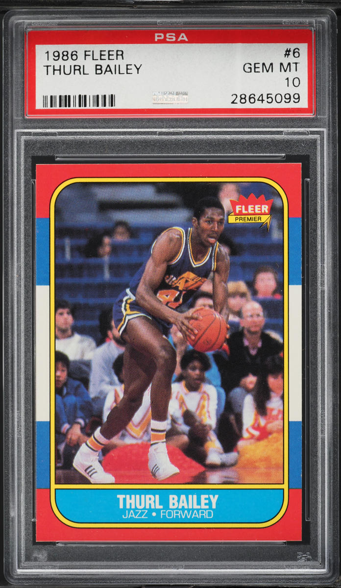 1986 Fleer Basketball Thurl Bailey #6 PSA 10 GEM MINT