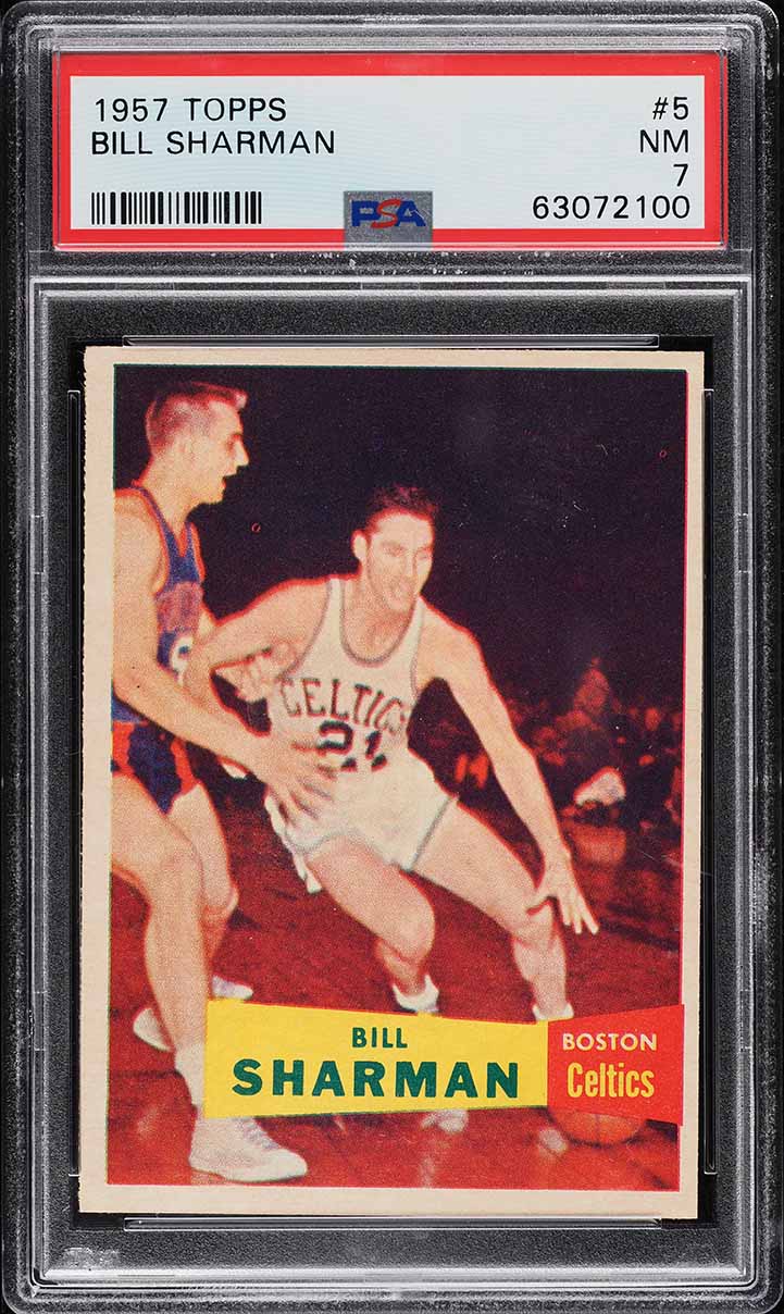 1957 Topps Basketball Bill Sharman #5 PSA 7 NRMT