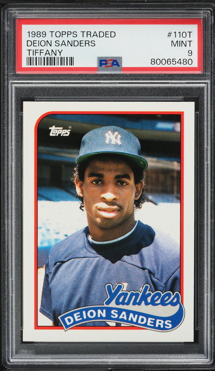 1989 Topps Traded Tiffany Deion Sanders ROOKIE #110T PSA 9 MINT