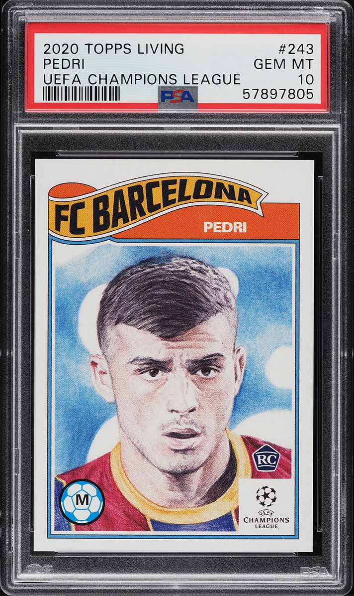 2020 Topps Living UEFA Champions League Pedri ROOKIE #243 PSA 10 GEM MINT