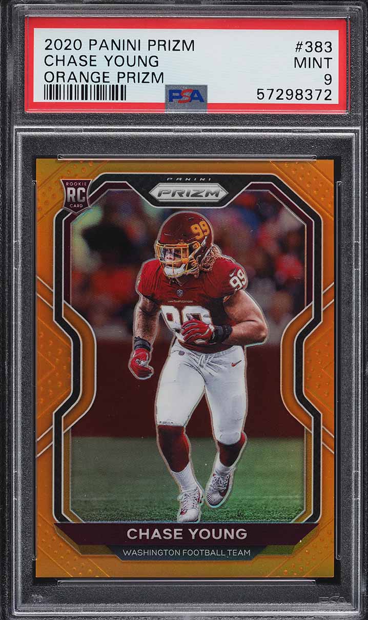 2020 Panini Prizm Orange Prizms Chase Young ROOKIE /249 #383 PSA 9 MINT
