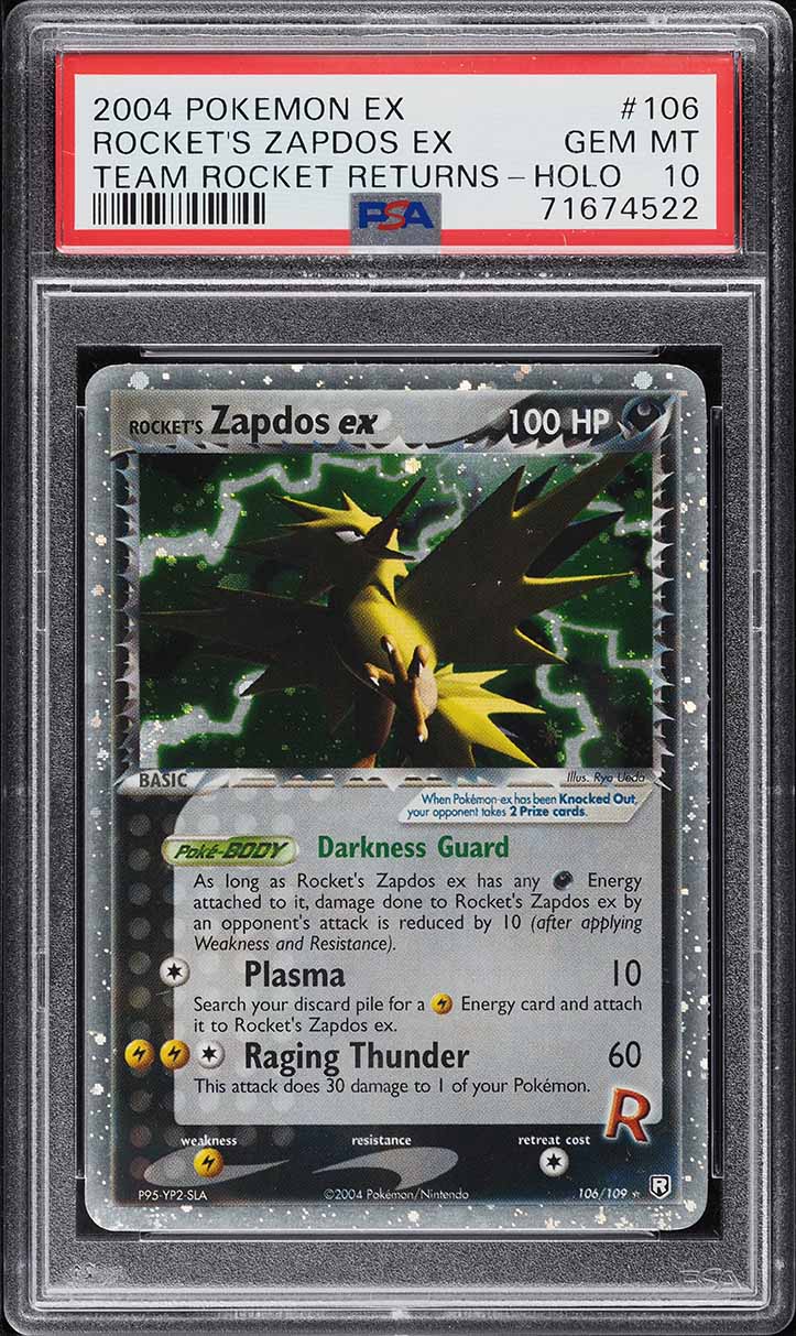 2004 Pokemon EX Team Rocket Returns Holo Zapdos ex #106 PSA 10 GEM MINT