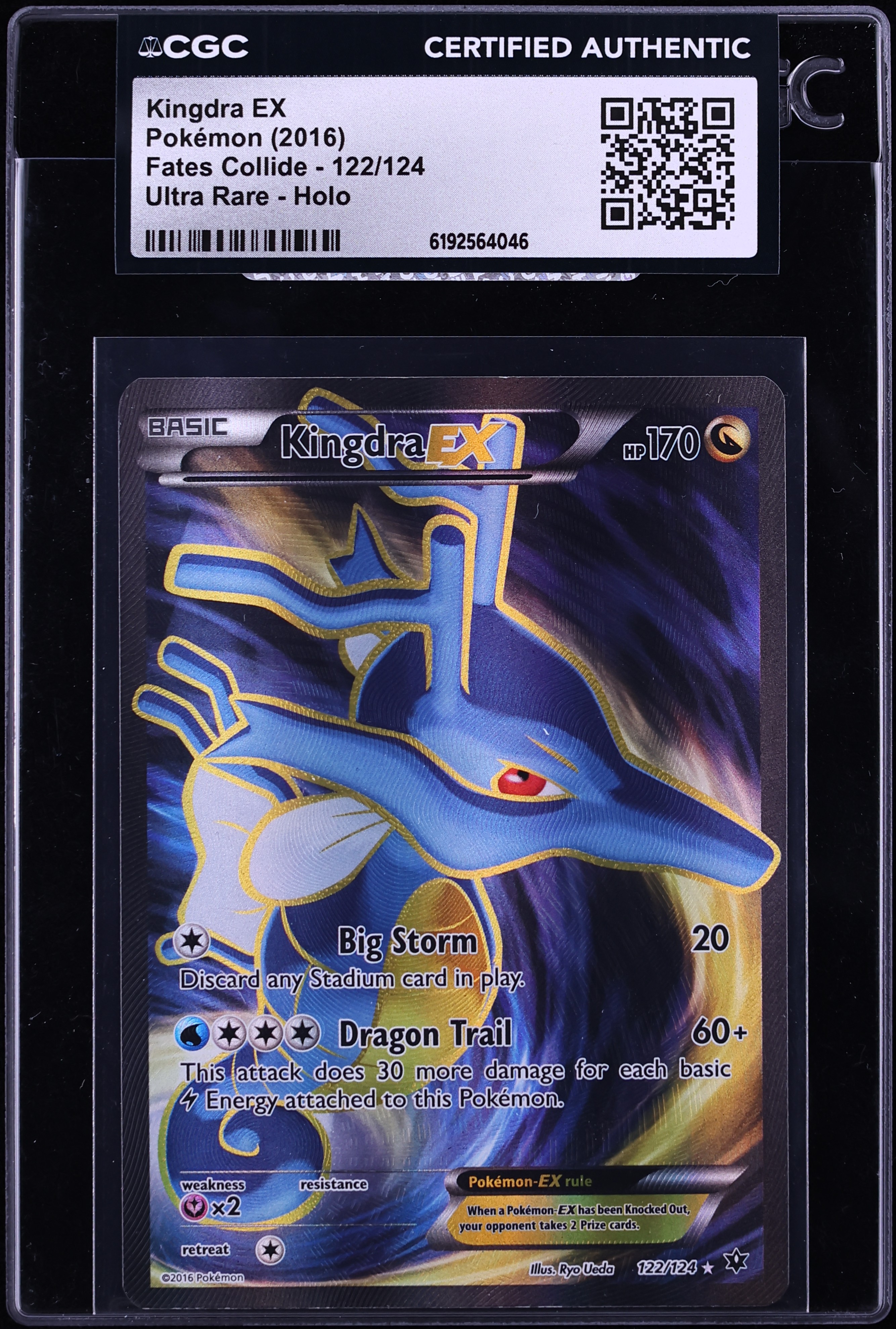 2016 Pokemon XY Fates Collide Full Art Kingdra Ex #122 CGC AUTH