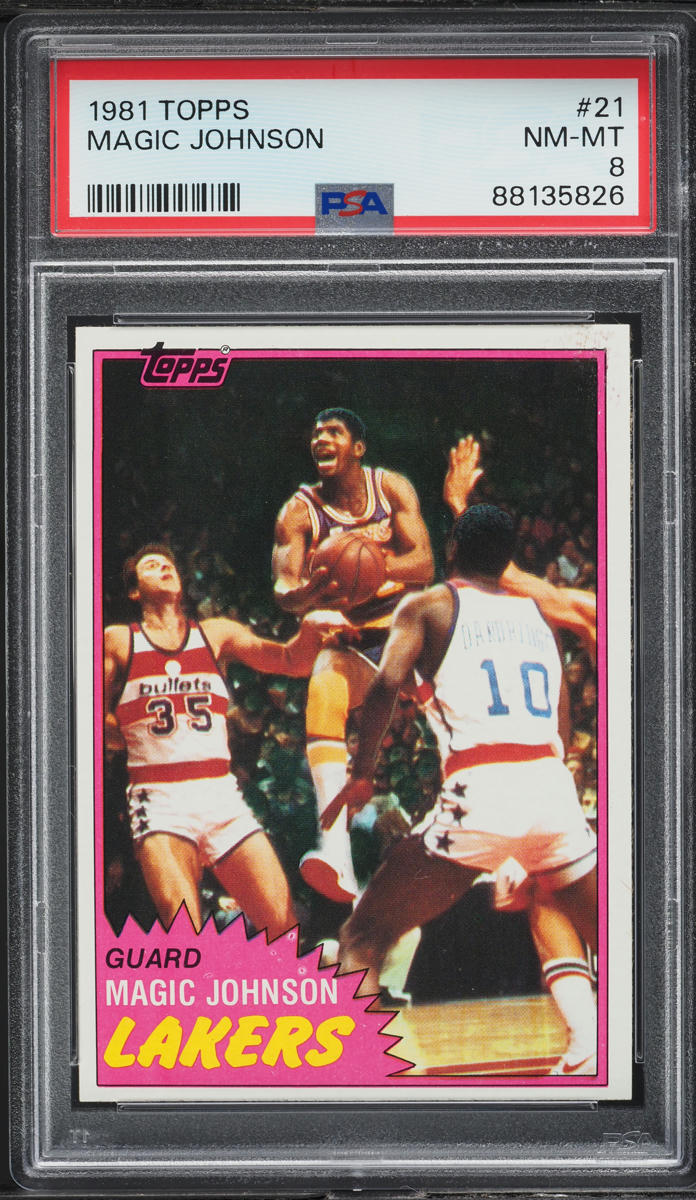 1981 Topps Basketball Magic Johnson #21 PSA 8 NM-MT