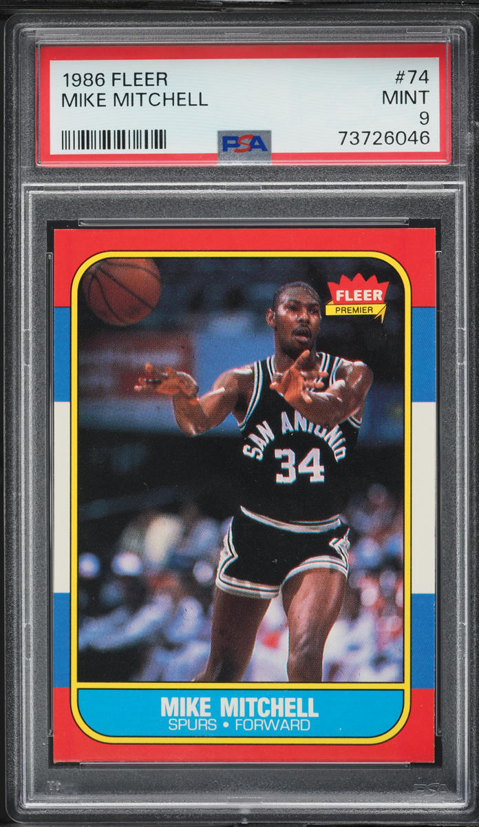 1986 Fleer Basketball Mike Mitchell #74 PSA 9 MINT