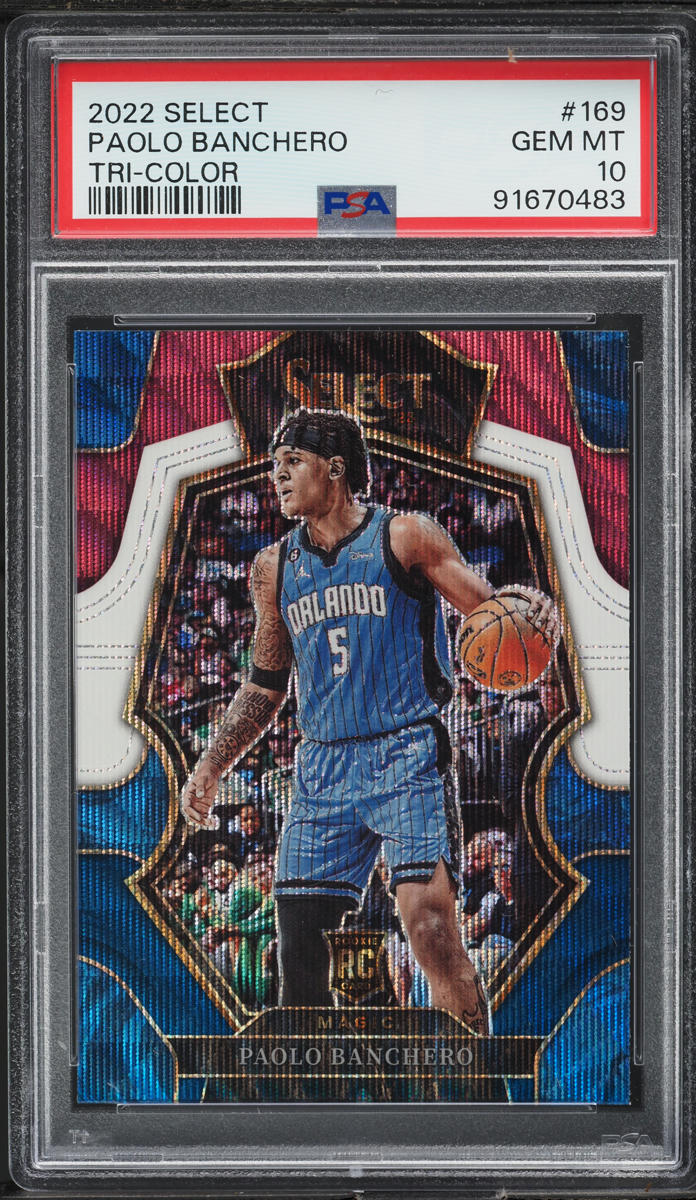 2022 Select Premier Level Tri Color Paolo Banchero ROOKIE #169 PSA 10 GEM MINT