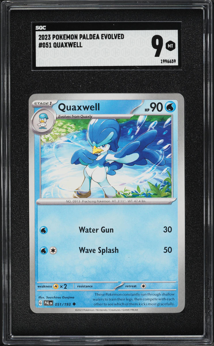 2023 Pokemon Scarlet & Violet Paldea Evolved Quaxwell #51 SGC 9 MINT