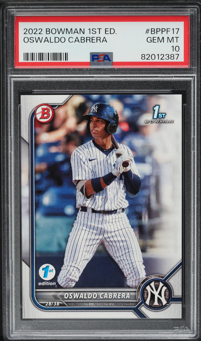 2022 Bowman 1st Edition #BPPF17 Oswaldo Cabrera — front