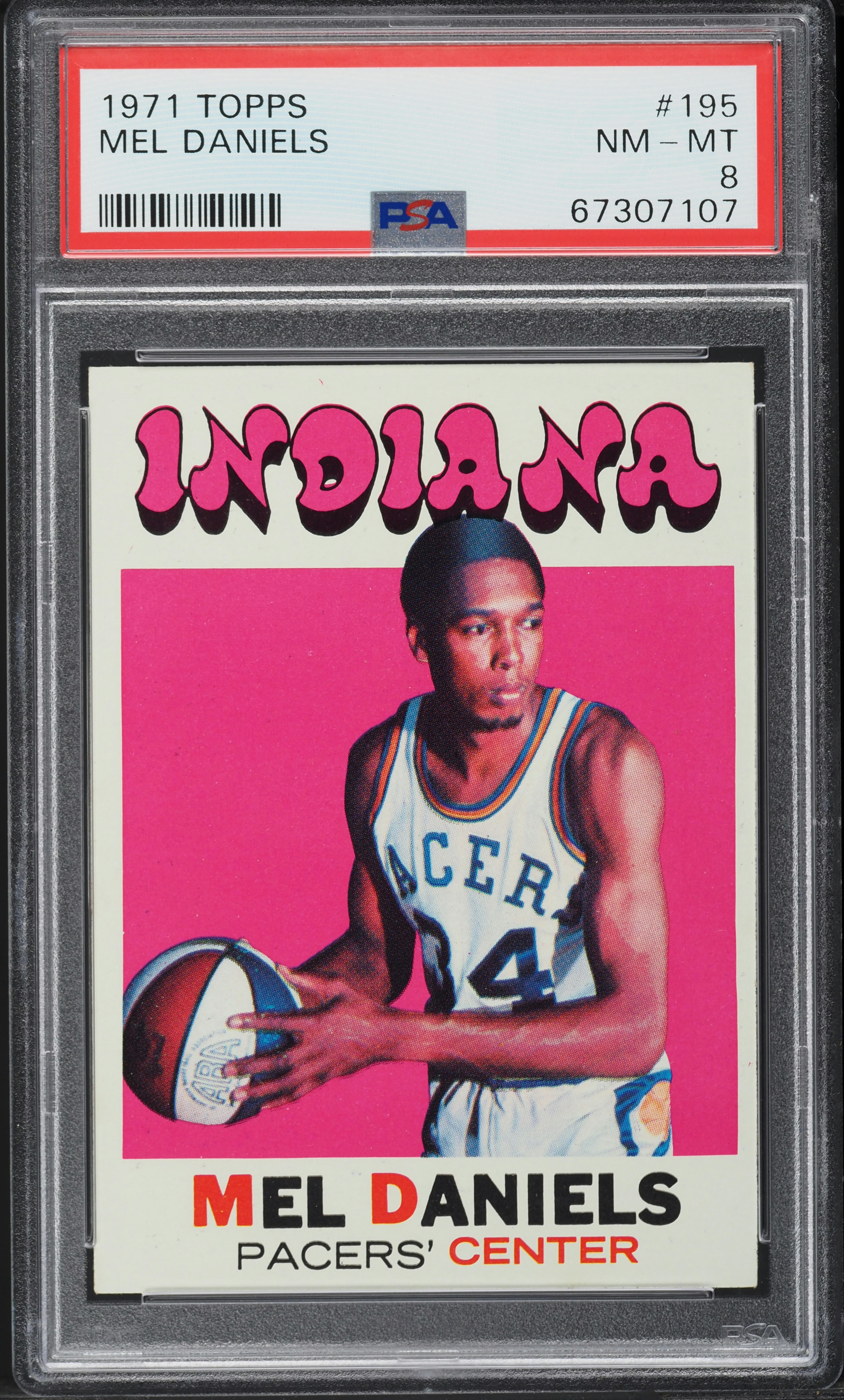 1971 Topps Basketball Mel Daniels ROOKIE #195 PSA 8 NM-MT